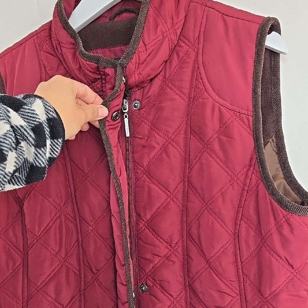 Weatherproof 1948 Women's Quilted Burgundy Vest Size L - Picture 4 of 13